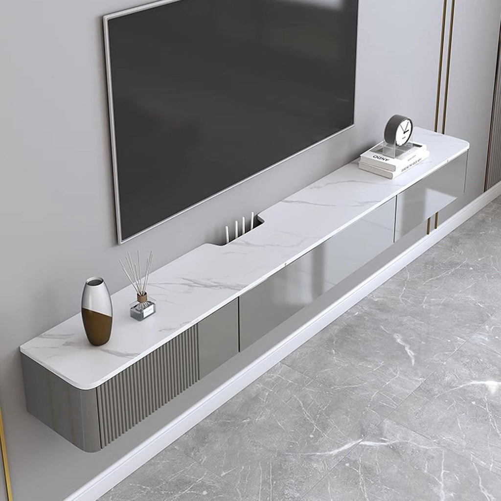 Floating TV Shelf Wall Shelf Wall Mounted TV Cabinet Home Entertainment Center TV Stands Book Shelf Game Media TV Console with Drawer Storage Shelf Bedroom Living Room Audio-Visual Equipment Shelves