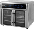 Kalorik Air Fryer Oven MAXX Series 26-Quart Flex Trio with Digital Controls Easy-View Door and 14 Cooking Presets, Converts into Dual 13 Quart Air Fryers, 1700-Watts, Stainless Steel
