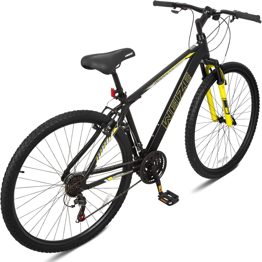 WEIZE Hardtail Mountain Bike, 29 Inch Wheels Outdoor Cycling Bike, 21-Speed Trigger Shifter, Aluminum Frame for Women and Men, Comfort Saddle, MTB Bicycle with Suspension Fork