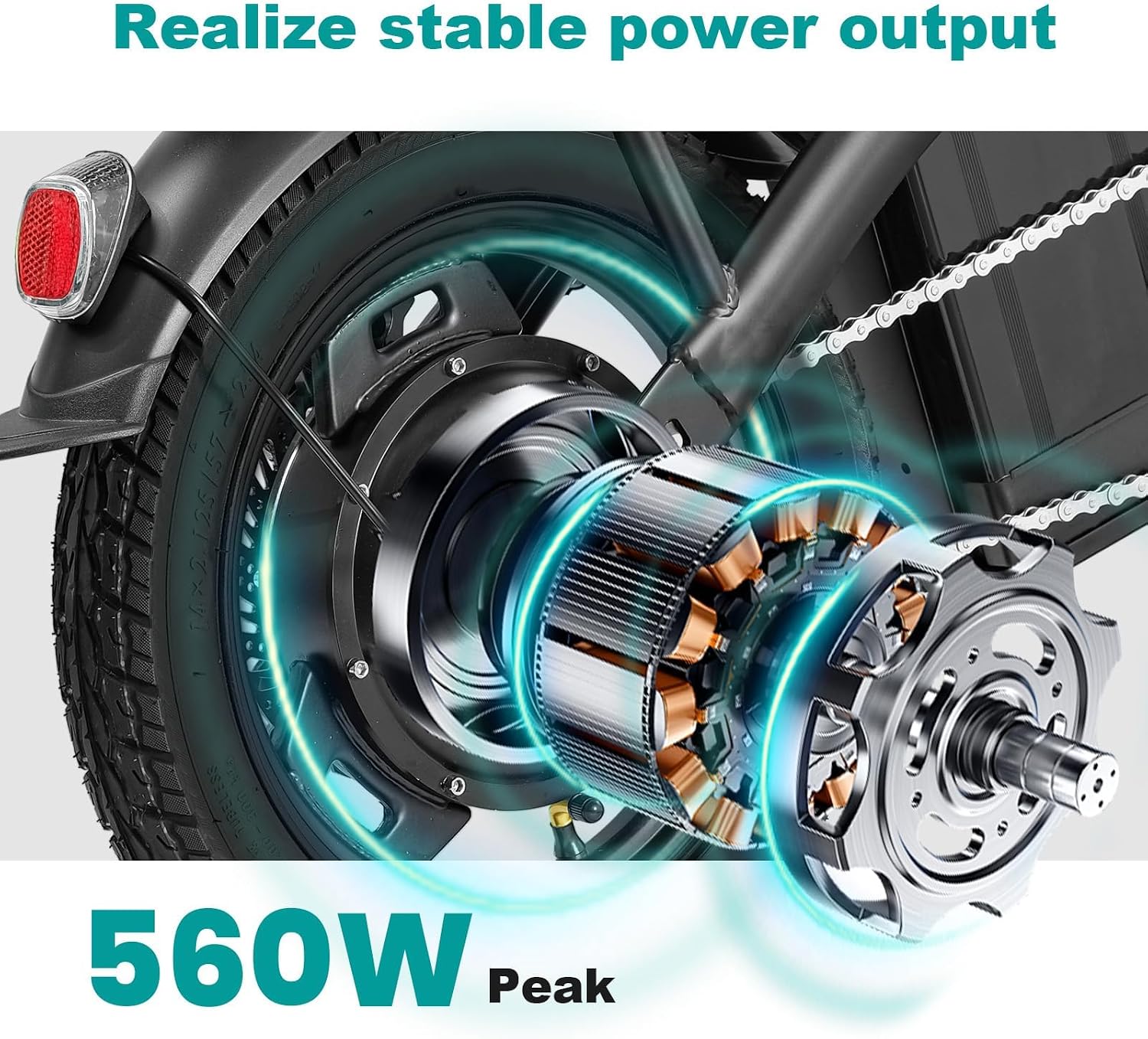 LELEKUAI Electric Bike for Adults and Teens, 520W-560W Motor, 20-24MPH, 32 Miles Range, 48V 10Ah Battery, 3-Level Pedal Assist, 14' Foldable Mini Electric Bicycle, UL 2849 Certified