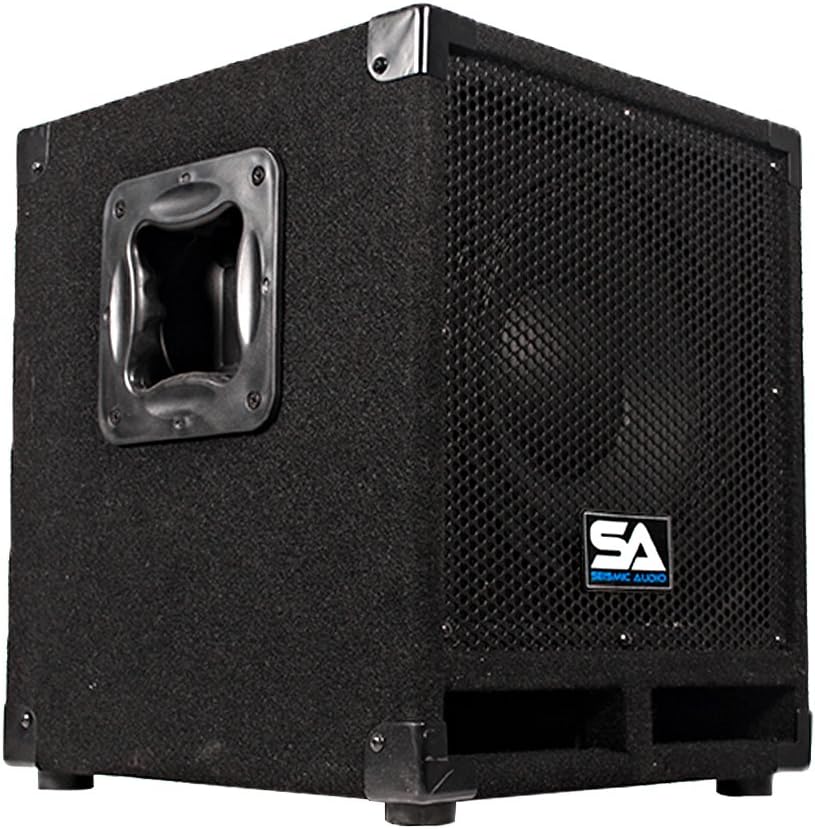 Seismic Audio - Mini-Tremor_Pair - Pair of Powered 12' Pro Audio/DJ Subwoofer Cabinets - Active 12 Inch PA/DJ/Band Live Sound Subwoofers