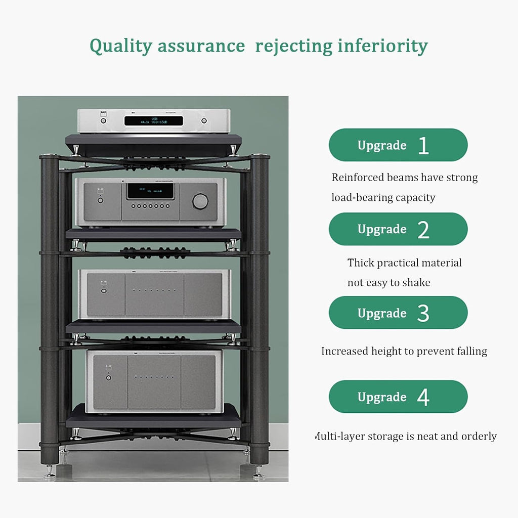 Modern AV Media Stand, Corner Audio Rack, Open Entertainment Center, Metal Frame Storage Cabinet, Shock-Absorbing Video Stand, 1 Tier, Silver, 70x70x15CM, Stylish Home Decor