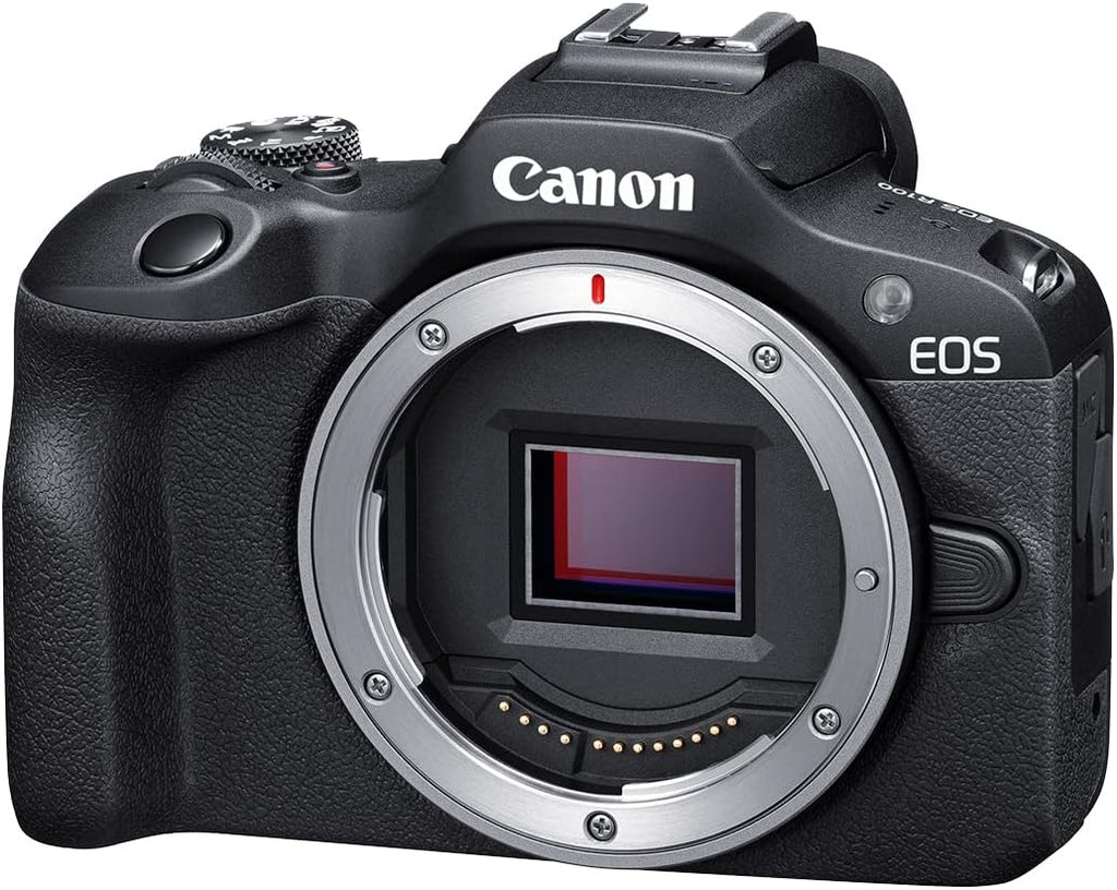 Canon EOS R100 Mirrorless Camera, RF Mount, 24.1 MP, DIGIC 8 Image Processor, Continuous Shooting, Eye Detection AF, Full HD Video, 4K, Small, Lightweight, Wi-Fi, Bluetooth, Content Creation