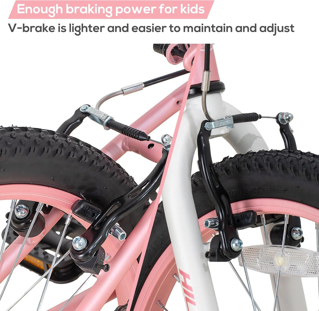HILAND 20 Inch Kids' Bicycles Mountain Bike for Boys, Girls 5+ Years Old, Single Speed Kids Bicycles with Dual Handbrakes, Child Bike | Kids Bicycles, Dual Handbrakes, Kickstand