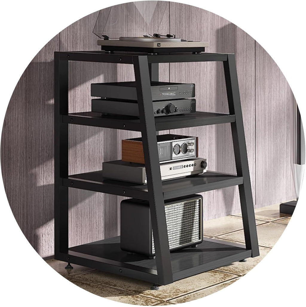 Audio Video Equipment Rack Cabinet HiFi Stand for Amplifier, Receiver Record Player Stand Media Storage Rack Home Theater, Office & Recording Studio Use(A,60 * 52 * 82cm(4Tier))