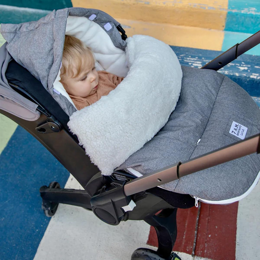 7 A.M. 7AM Enfant Universal Stroller Footmuff - Water Repellent Winter Bunting Bag for Strollers & Car Seats, Soft Micro-Fleece & Plush Lined Stroller Footmuff for Baby Boy & Girl | LambPOD