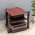 Stylish AV Cabinet Audio Rack, Media Tower Stand for Record Player & Stereo Components, Home Theater Furniture, 65cm (25.6in) Red Audio Storage Solution