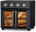 26QT Air Fryer Toaster Oven Combo - French Doors & 7 Preset Menus, 1700W Stainless Steel Convection Countertop Oven for Bake, Roast, Grill, Toast, Dehydrate, Defrost, Easy to Clean (Black)