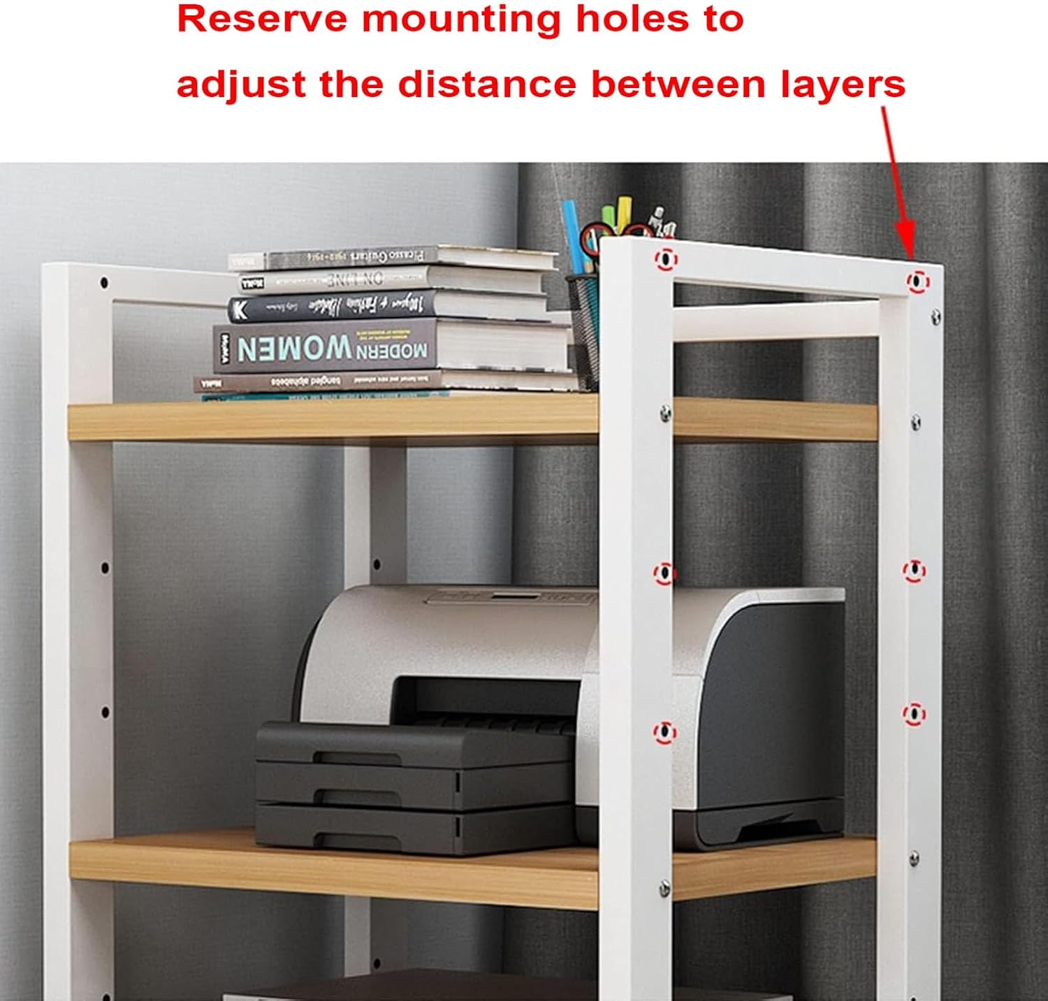 Furniture Media Stand Audio Rack DVD CD Player Stand Power Amplifier Equipment Cabinet, Floorstanding Storage Shelves，4-Tier Adjustable Shelf