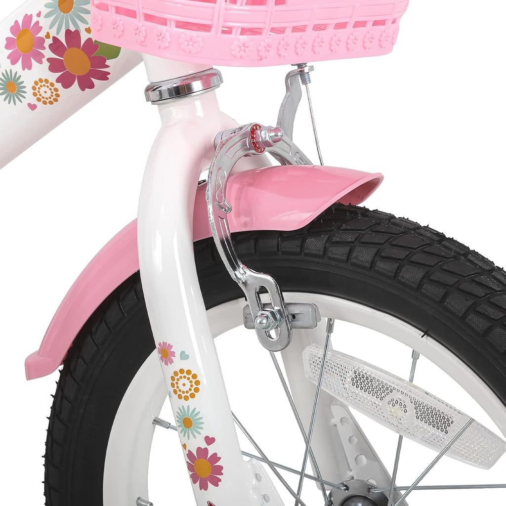 JOYSTAR Little Daisy Kids Bike for Girls Boys Ages 2-7 Years, 12 14 16 Inch Girls Bikes with Doll Bike Seat & Streamers, Boys Bike with Flag & Number Plate, Multiple Colors