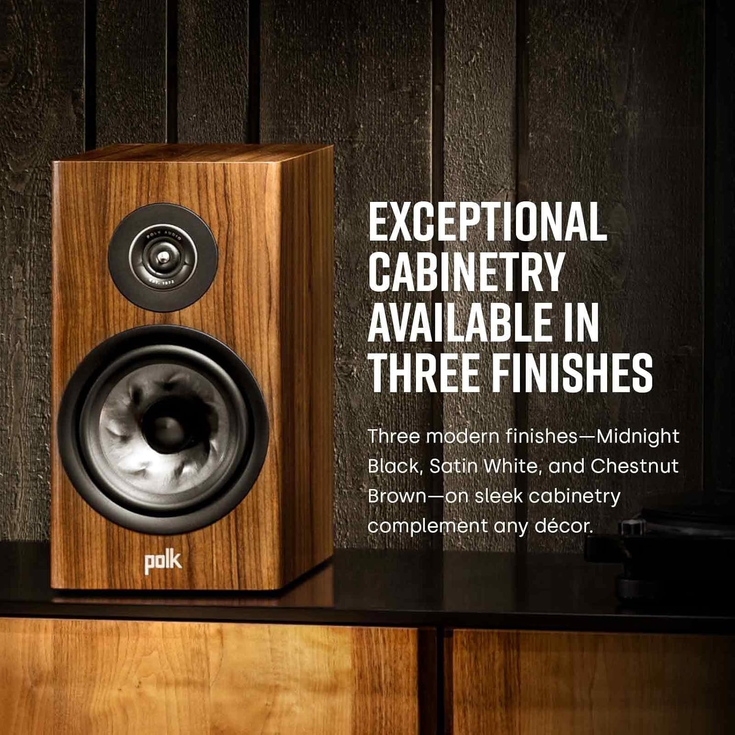 Polk Audio Reserve R200 Large Bookshelf Speaker for Dynamic, Detailed Home Theater Audio, 1' Pinnacle Ring Tweeter & 6.5' Turbine Cone Woofer, Dolby Atmos & IMAX Enhanced, Wall Mountable, Black