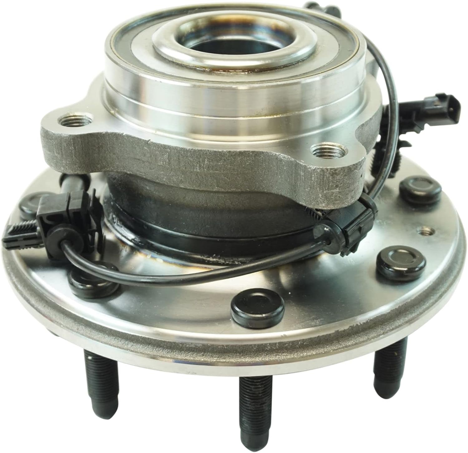 TRQ Front Left and Right Wheel Bearing and Hub Assembly 2 Piece Set for 4 Wheel Drive Single Rear Wheel Models ONLY Compatible with 2011-2019 Chevy Silverado/Sierra 2500HD/3500HD 4x4 SRW
