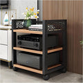 Modern AV Media Stand - Open Stereo Rack Storage Cabinet, Corner Shelf for Audio-Video, Home Theater, Office & Recording Room (Light Walnut, 27.6in)