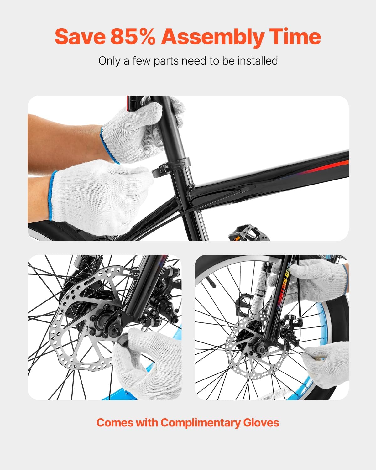 VEVOR Mountain Bike for Men/Women, 20'/26'/29' Sizes, 7/21/24 Speed Twist Shifting, Front or Dual Suspension, Dual Disc Brakes, Comfort Saddle, Sleek Colors