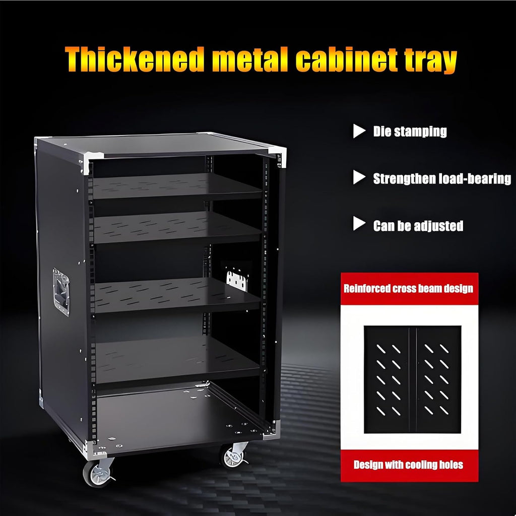 5-Tier Rolling Media Stand - Multi-Layer Av Shelf & Network Rack for Audio/Video Equipment Mobile Entertainment Center Storage Solution for Home Theater Living Room Offic-Silver-1 Tier