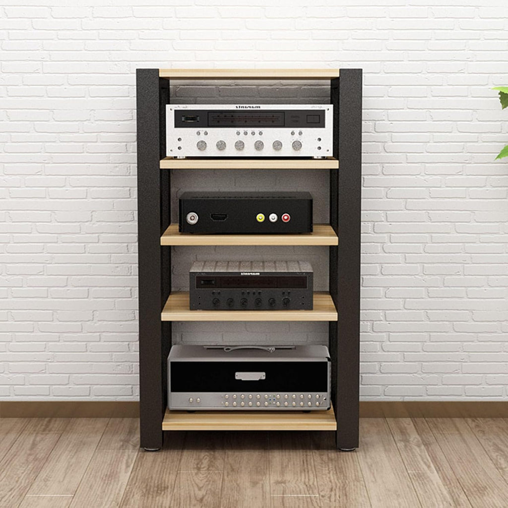 Movable Media Stand 5-Tier Media Stand Audio/Video Component Cabinet CD Player Stand Stereo Equipment Storage Rack, 60x51x100cm (Color : C)