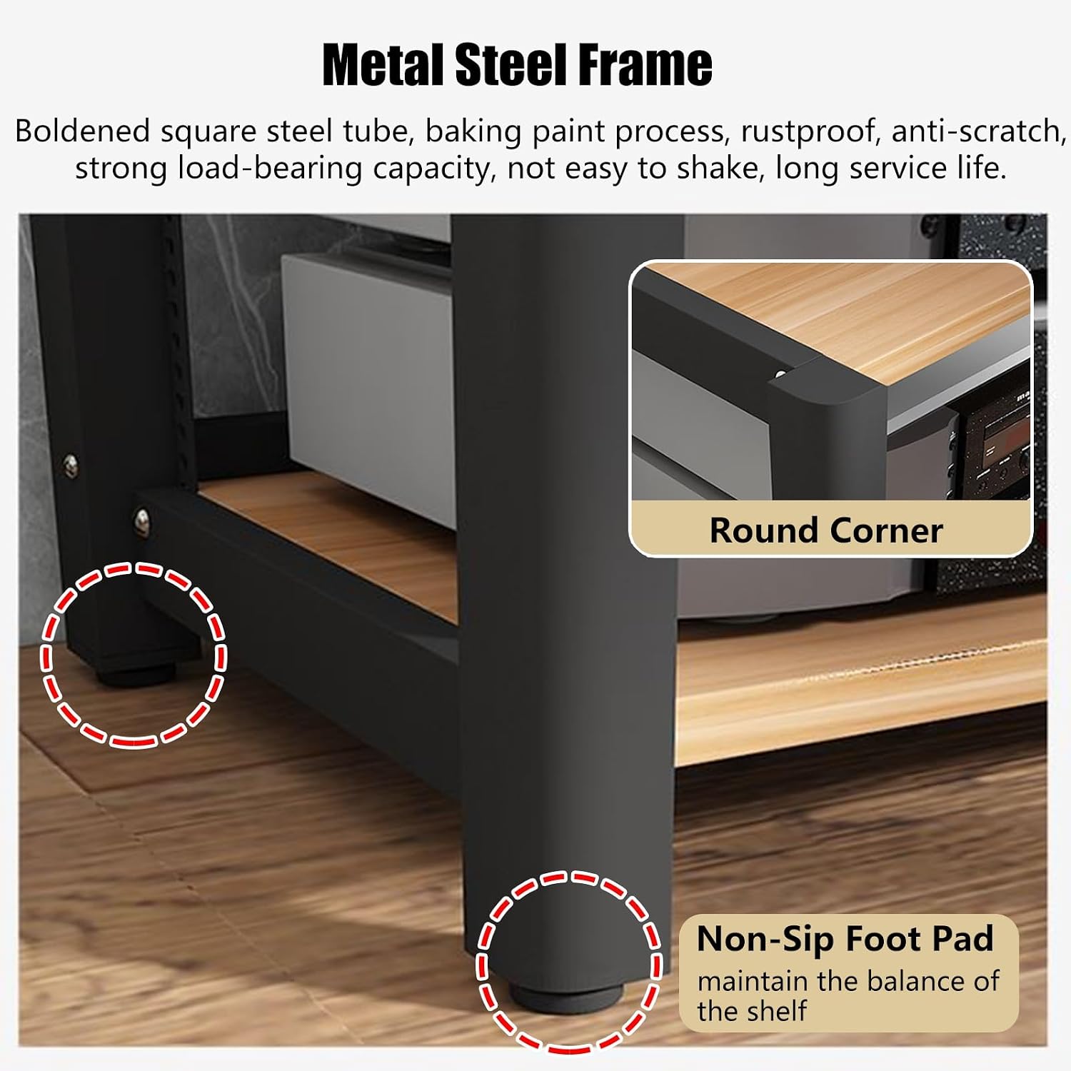 Audio Equipment Rack Cabinet, 5 4 3 2 Tier Av Component Media Stand Stereo Cabinet Audio-Video Tower with Non-Sip Foot Pad, Vertical Printer Holder(ligjt Grey,85cm (33.5in) High)