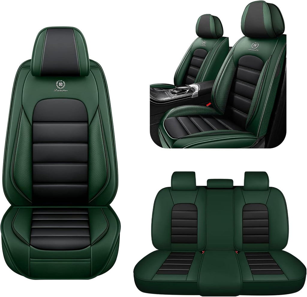 5 Seat Covers for Subaru Outback 2000-2026 Breathable Car Seat Covers,Anti-Slip Waterproof Car Seat Protectors with Airbag,Automotive Vehicle Cushion with Storage Pockets (Standard,Green)