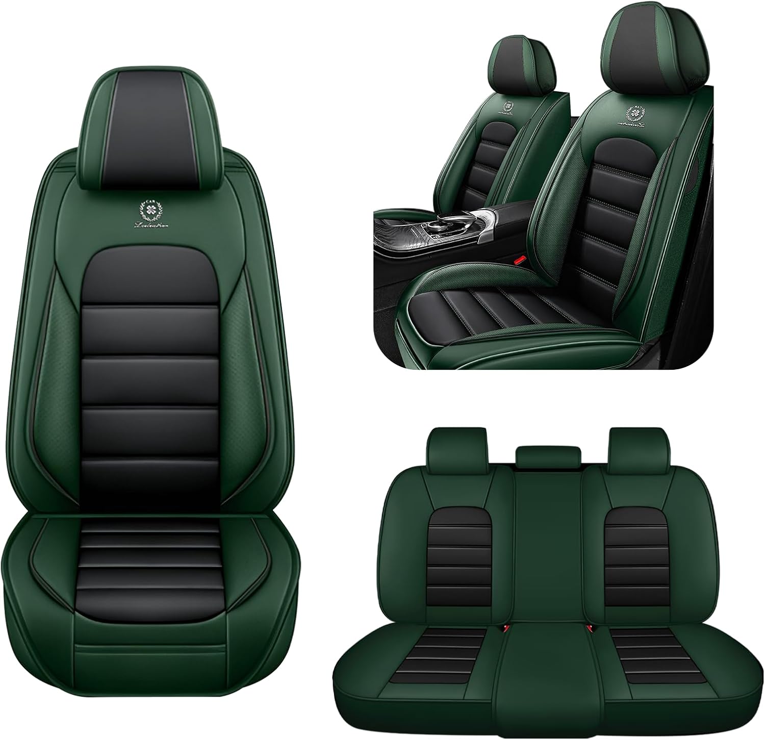 5 Seat Covers for Subaru Outback 2000-2026 Breathable Car Seat Covers,Anti-Slip Waterproof Car Seat Protectors with Airbag,Automotive Vehicle Cushion with Storage Pockets (Standard,Green)