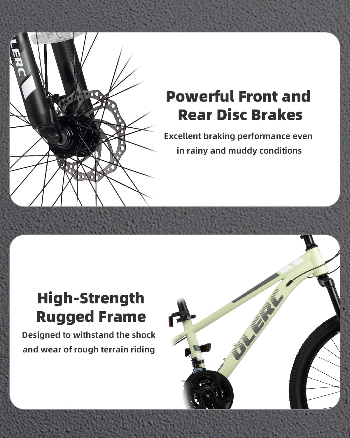 Glerc 20 24 Inch Kids Bike, Kids Mountain Bike for Boys and Girls Ages 6-15, 21-Speed Skyline Bicycle with Front Suspension and Disc Brakes, Multiple Colors