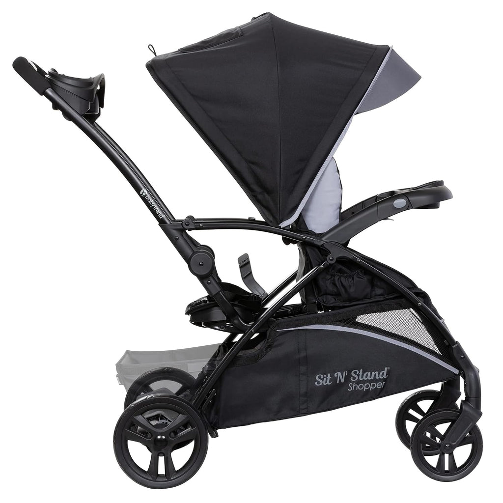 Baby Trend Sit N' Stand 5 in 1 Shopper Stroller with Canopy and Storage Basket, EZ Lift Plus Lightweight Infant Car Seat for Babies, Stormy