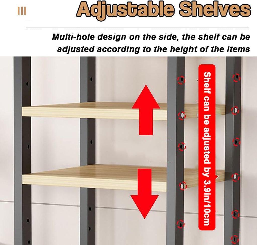 6-Tier AV Media Stand, Adjustable DVD/CD Rack Tower, Movable Audio Equipment Console Shelf for Home Theater & Office, Black, 23.6' Wide, Stylish Storage Solution