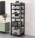 Adjustable 63-Inch Stereo Rack Cabinet - 8-Tier Turntable Stand for Av Equipment Media Receiver & Record Player Storage 50Cm Wide Audio Tower Shelf - Design-6 Tier-50cm Wide