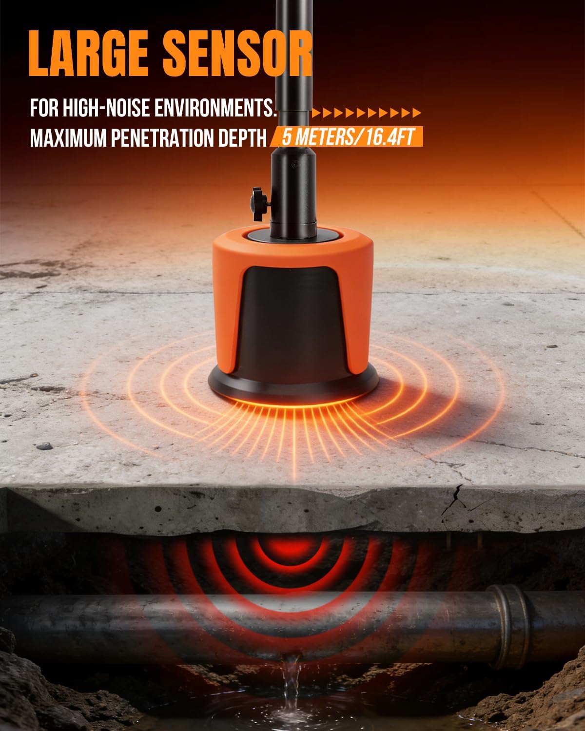Professional Outdoor Underground Water Leak Detector for Public Utilities Underground Water Leak Locator Water Leak Under Concrete Depth 5m - L6000
