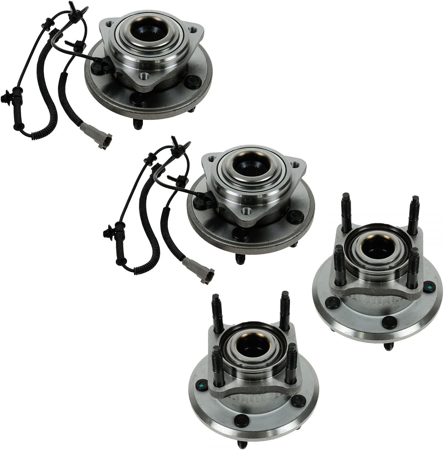 TRQ Front and Rear Wheel Bearing and Hub Assembly Set 4 Piece Compatible with 2005-2010 Jeep Grand Cherokee 2006-2010 Commander