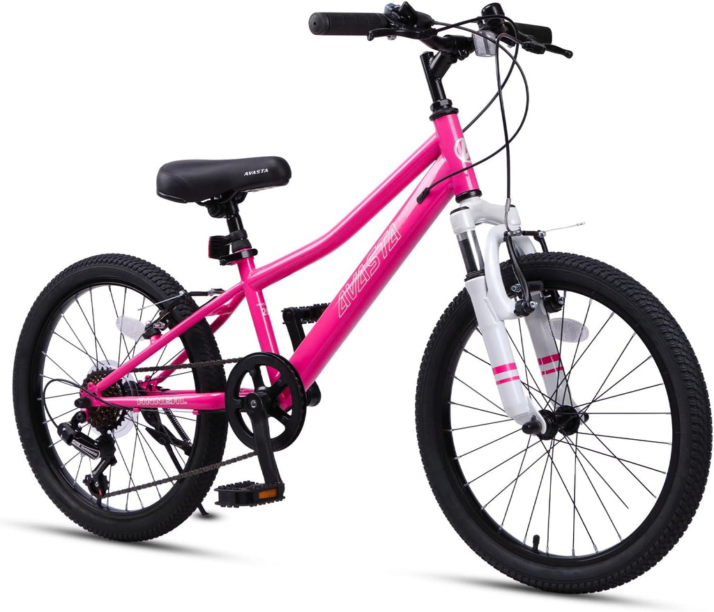 AVASTA Govet 20'' Kids Mountain Bike for 6-12 Years Old Boys Girls with Suspension Fork, 6 Speeds Drivetrain, Multiple Colors
