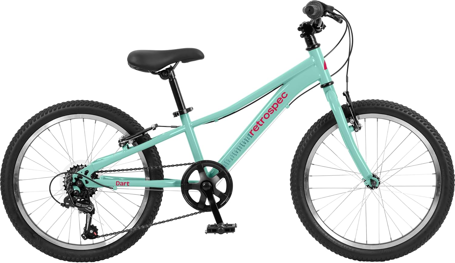Retrospec Dart Kids Bike - 7-Speed Hybrid Bicycle for Ages 6-11 with 29in All-Season Tires & Shock Absorption - Adjustable Height Youth Bike with V-Brakes & Smooth Gear Shifting