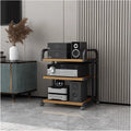 Audio Component Rack Tower Media Stereo Stand Equipment Shelf with Wheels, 3/4/ 5 Layer Steel Heavy Duty Home Entertainment System Organizer Holder (Color : 4 Tier-C) (3 Tier c)