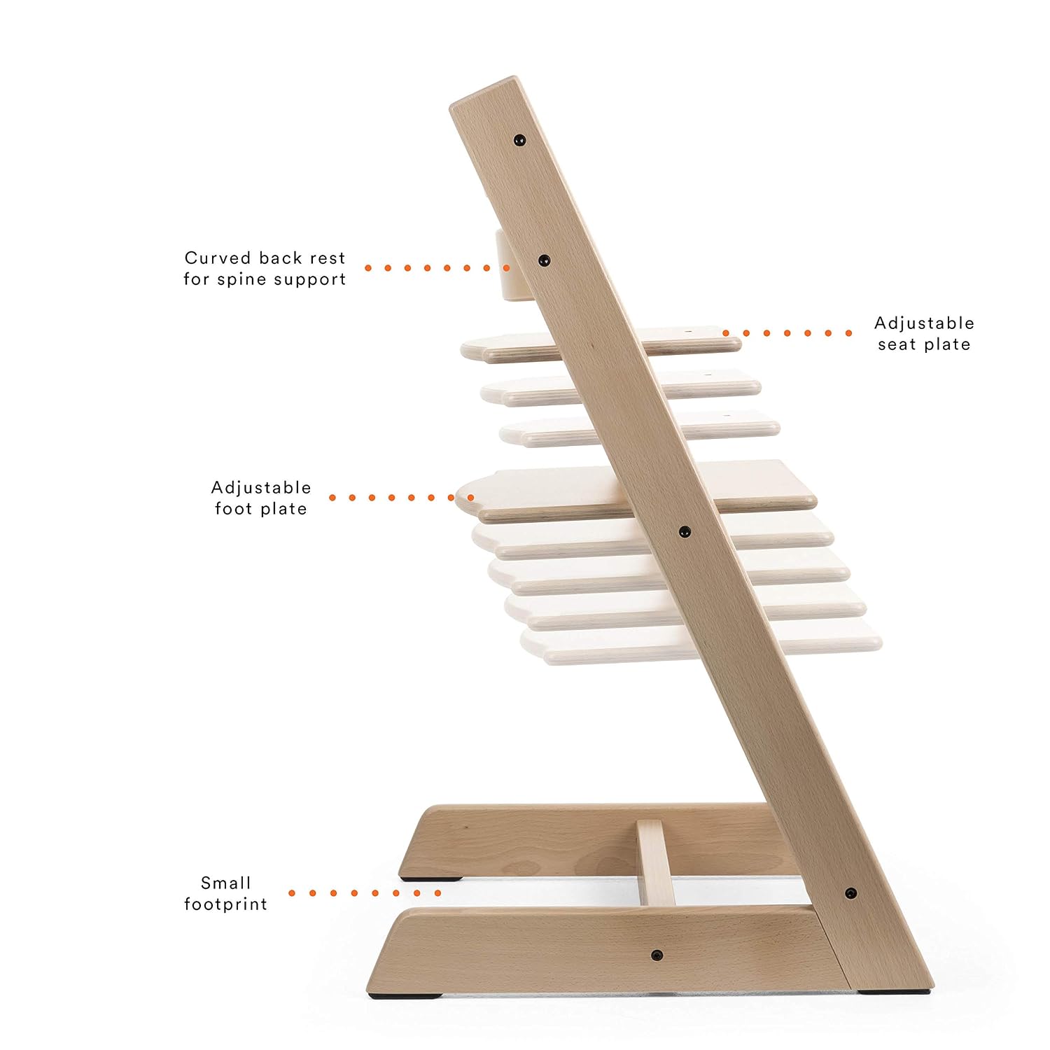 Tripp Trapp by Stokke Adjustable Wooden White Baby High Chair (Includes Baby Seat with Harness)