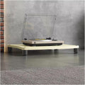 Heavy Duty Wooden & Metal Stereo Stand for Small Spaces, 1-Tier AV Media Cabinet for Living Room & Bedroom, Stylish Audio Equipment Rack, Compact Design