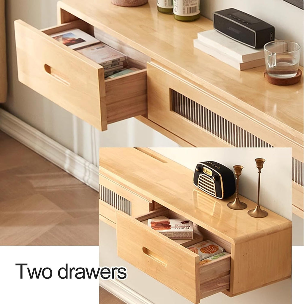 Wall Mounted TV Cabinet for 42-70' TVs, Floating TV Shelf Item Display Stand with 3 Drawers, Audio Entertainment Equipment Storage Cabinet for Living Room (Color : Black+White, Size : 160cm