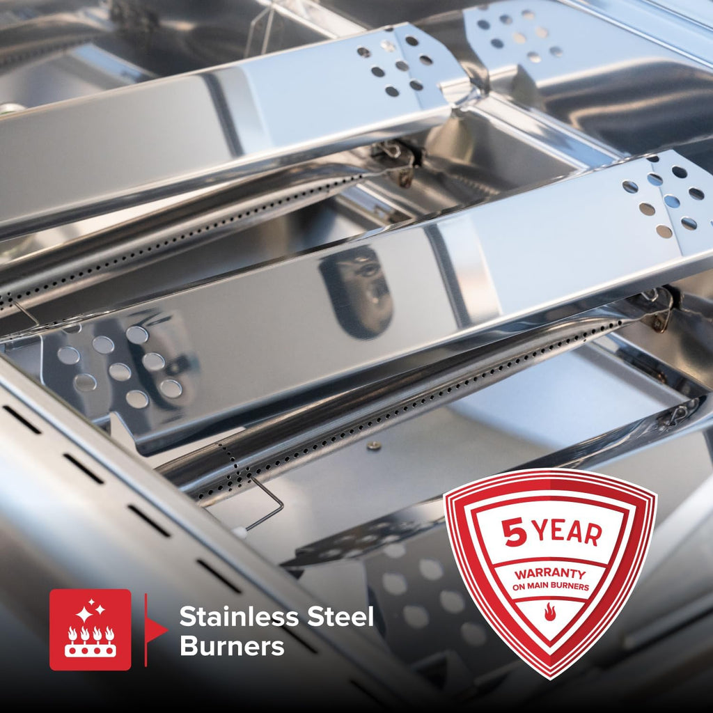 Nexgrill Stainless Steel 3-Burner Propane Gas Grill w/Foldable Side Shelves, 40,500BTUS, 591.05 sq. in. Cooking Area, Perfect for Outdoor Cooking & Grilling, BBQs, Backyard, Tailgating, 720-0830MN