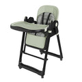 Baby High Chair Convertible to Rocker with 5-Point Harness Belt, Foldable Infant Feeding Seat with Silent Locking Wheels & Removable 2-Tier Easy-Clean Tray for 6 Months - 4 Years (Green)