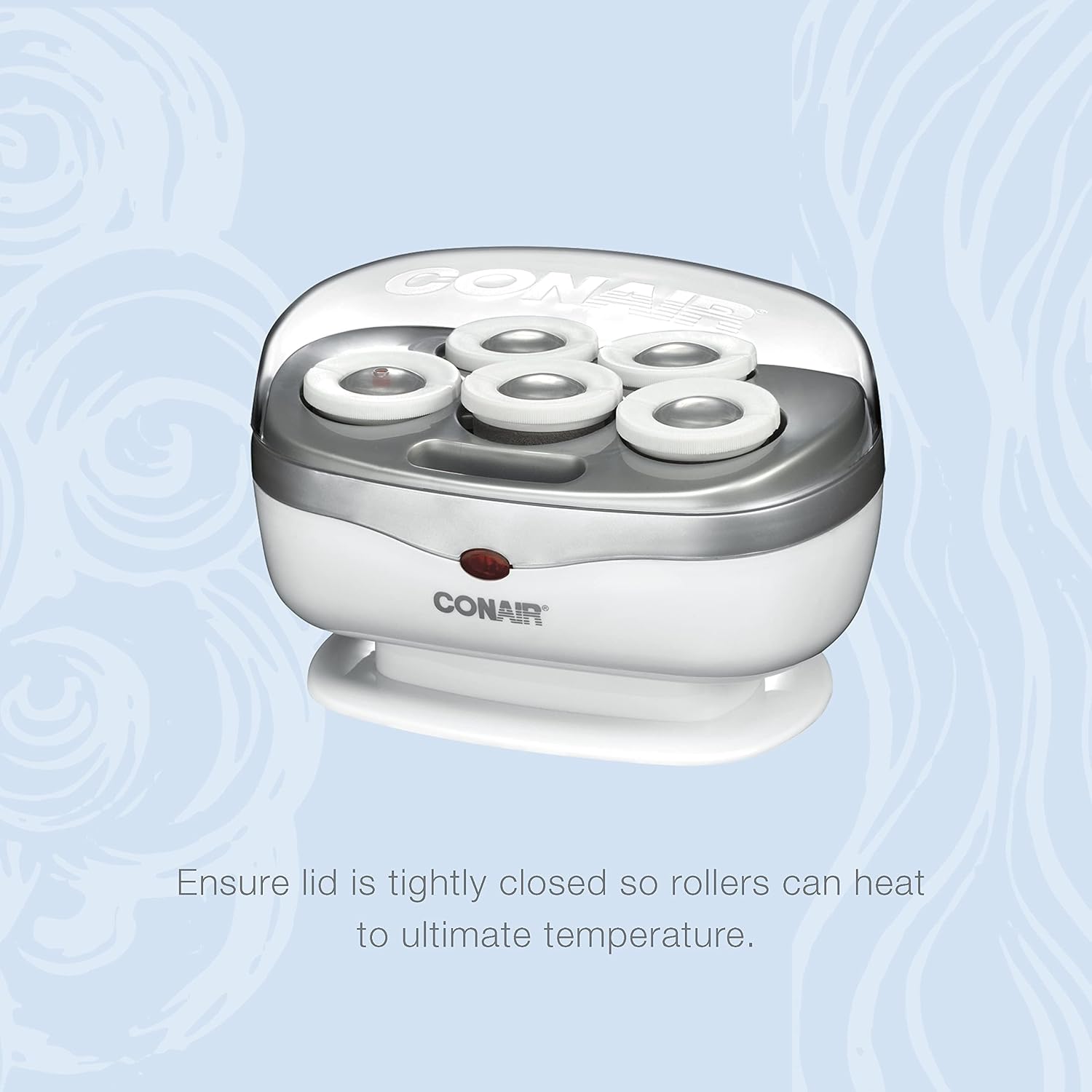 Conair Double Ceramic Hot Rollers for Long,Medium & Short Hair,5 Ceramic Flocked 1½-Inch Heated Hair Rollers with Clips,Hot Curlers for Women,Volume & Curls,Dual Voltage,Pink/White,(Pack of 6)