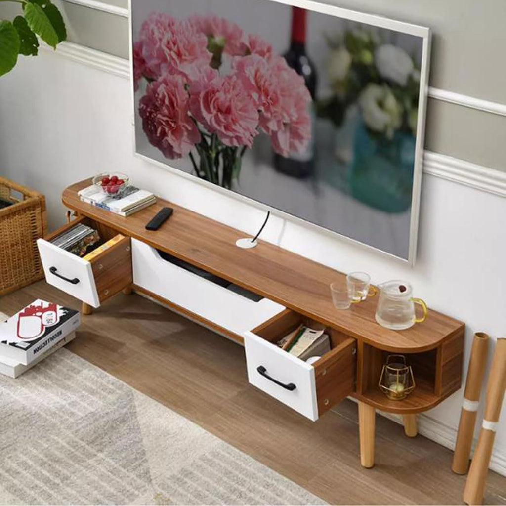 TV Table Unit for TVs, Wall Mounted TV Cabinet Floating TV Shelf Wall Shelf Entertainment Center Storage Cabinet Book Shelf Media Gaming TV Console Goods Rack Audio-visual Equipment Shelves 150cm