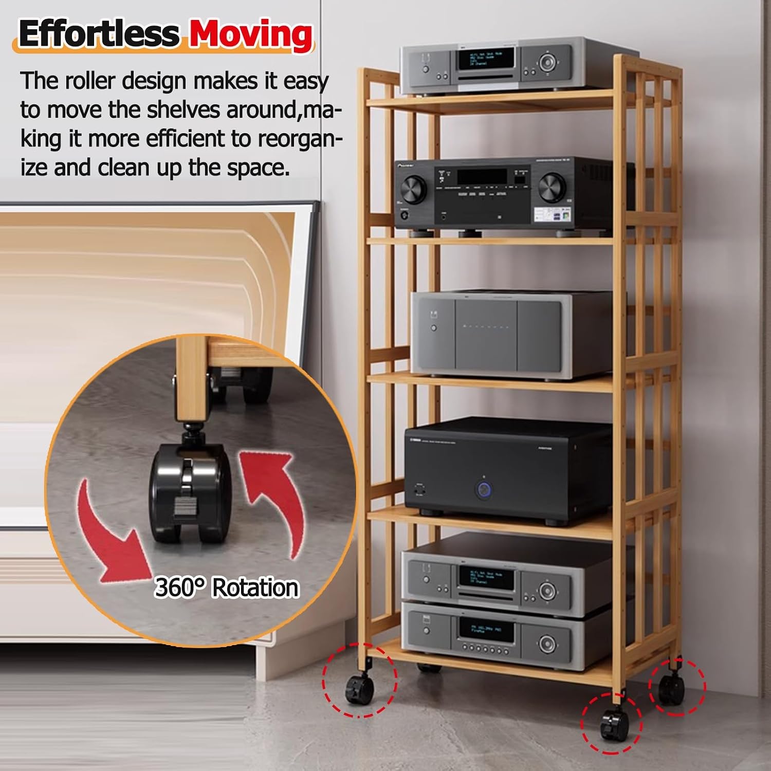 Modern 2-Tier Record Player Stand - Heavy Duty Audio Rack with Adjustable Shelves, Stylish Media Tower for Speakers & Stereo Systems, 50cm Long, Color Options Available