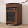 Walnut Media Storage Cabinet - Console Cabinet for DVD Players, Games Consoles, & Media Equipment - 52x55x90cm, Stylish Audio Tower with Storage Rack