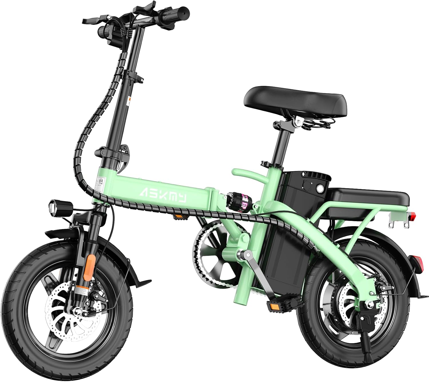 REOCRO Foldable Electric Bike for Adults, 14' Mini Folding E-Bike with 48V 10AH/20AH Removable Battery, 30-60 Miles PAS Range, 700W Peak Motor, Electric Bicycle for Daily Commuting and City Riding