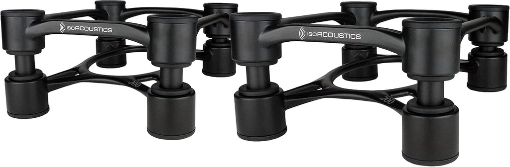 IsoAcoustics Aperta Series Isolation Speaker Stands with Tilt Adjustment: Aperta200 (7.8' x 10') Black Pair