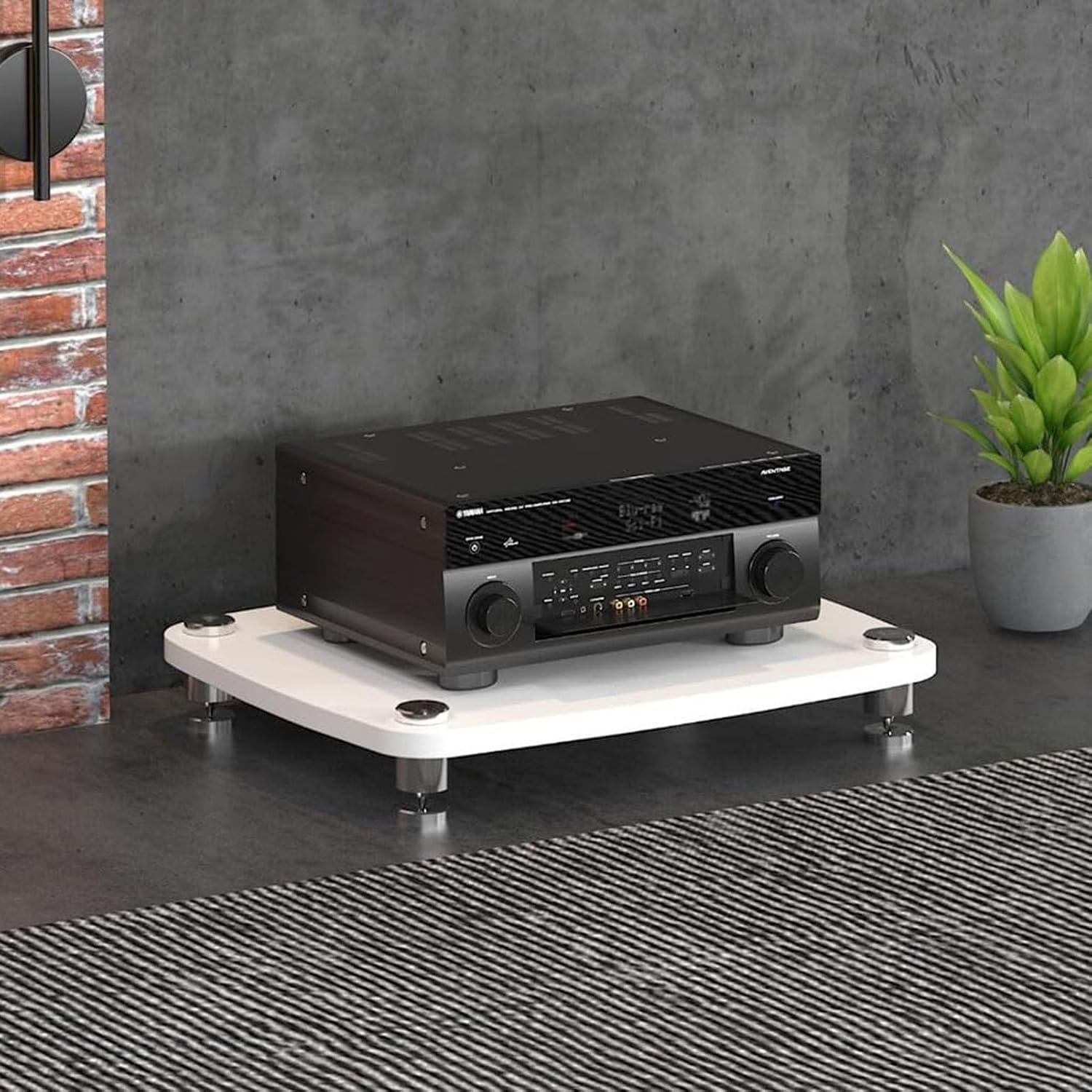 1/2/3/4-layer HiFi Audio Cabinet HiFi Stand Record Player MDF Stand, Audio Rack with Shock-Absorbing Feet Power Amplifier Shelf Equipment Cabinet, D,60 * 48 * 10cm(1Tier)
