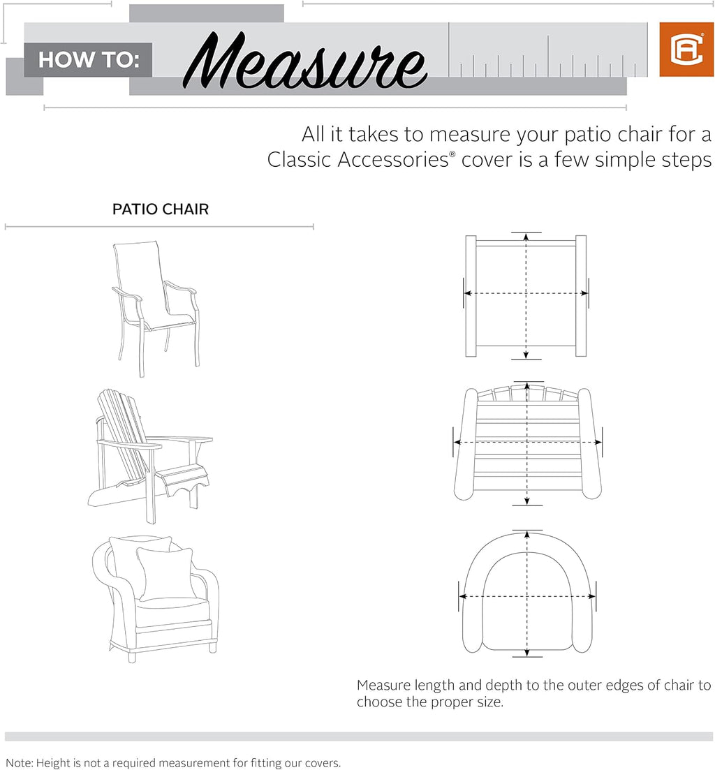 Classic Accessories Veranda Water-Resistant 64 Inch BBQ Grill Cover and 38 Inch Patio Lounge Chair Cover Bundle