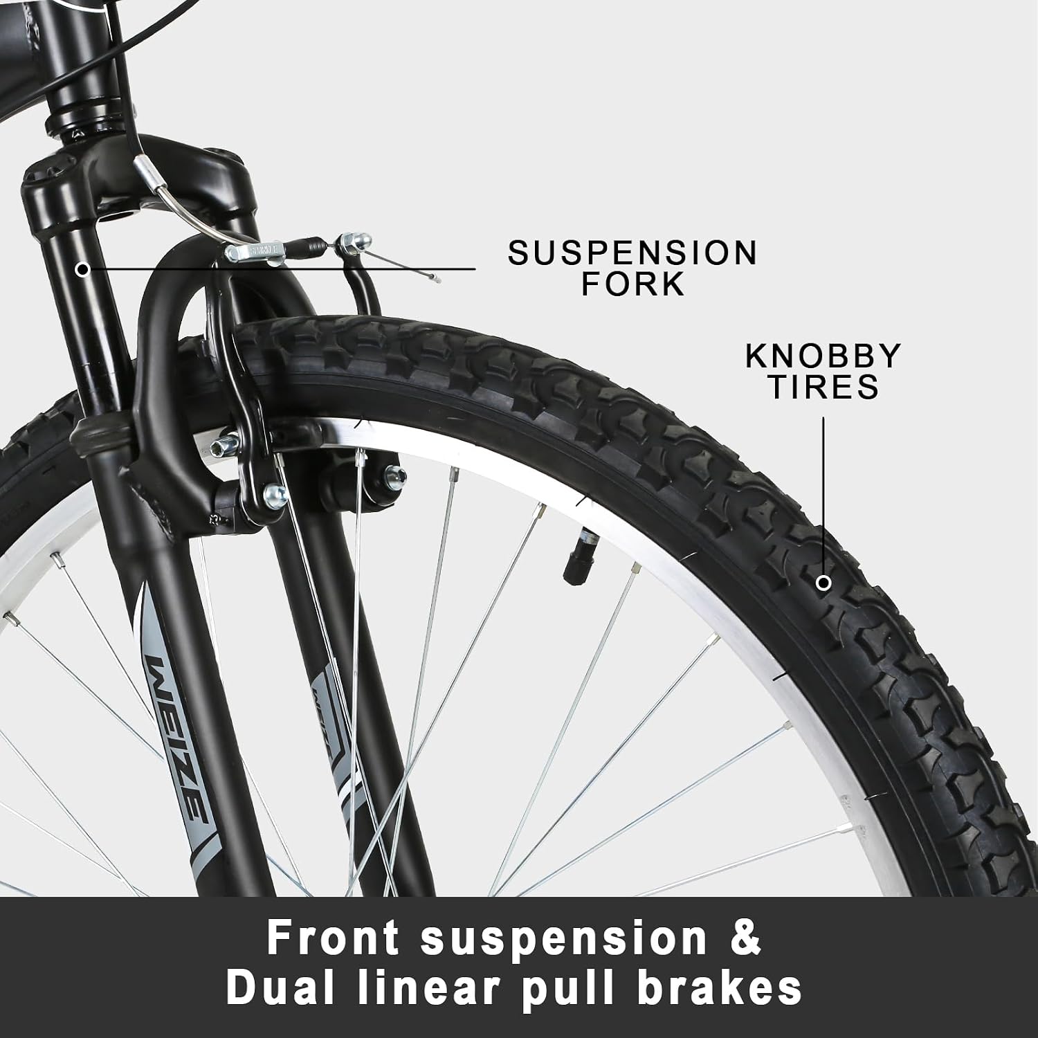 WEIZE Kids Mountain Bike, Kids' Bicycles for 6-14 Years Old Boys Girls with Dual Full Suspension, 6 Speeds Drivetrain, High-Carbon Steel Frame, Ideal for Young Riders and Adventurers