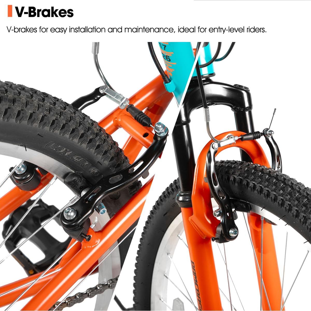 Hiland Full Suspension Mens Mountain Bike, 18 Speed, 26 Inch Wheel, Dual V Brake Bike for Men Womens Adult Bicycle