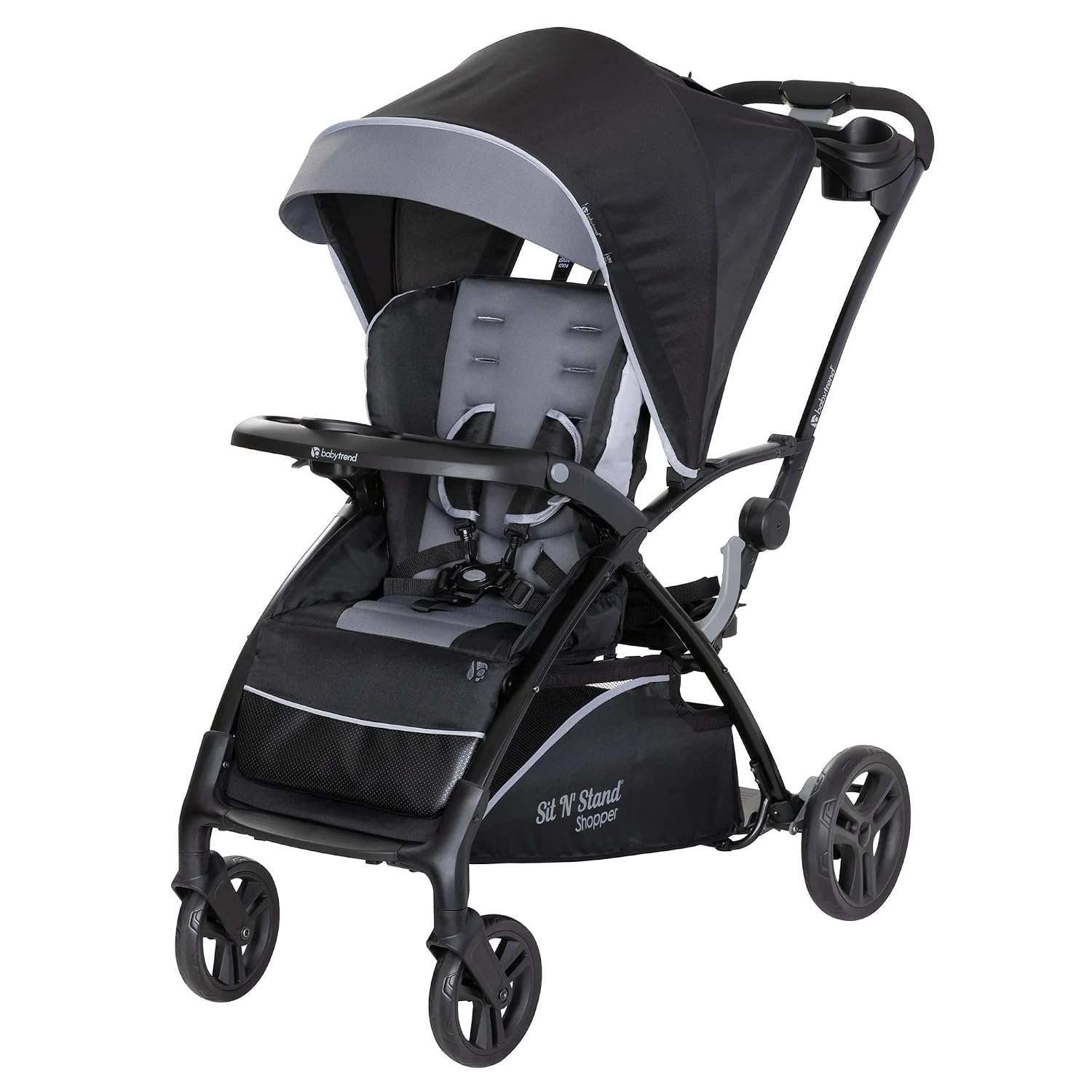 Baby Trend Sit N' Stand 5 in 1 Shopper Stroller with Canopy and Storage Basket, EZ Lift Plus Lightweight Infant Car Seat for Babies, Stormy