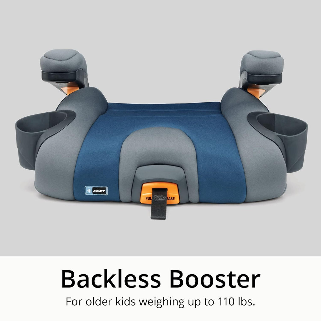 Chicco KidFit Adapt Plus 2-in-1 Belt-Positioning Booster Car Seat, Backless and High Back Booster Seat, for Children Aged 4 Years and up and 40-100 lbs., Vapor/Grey