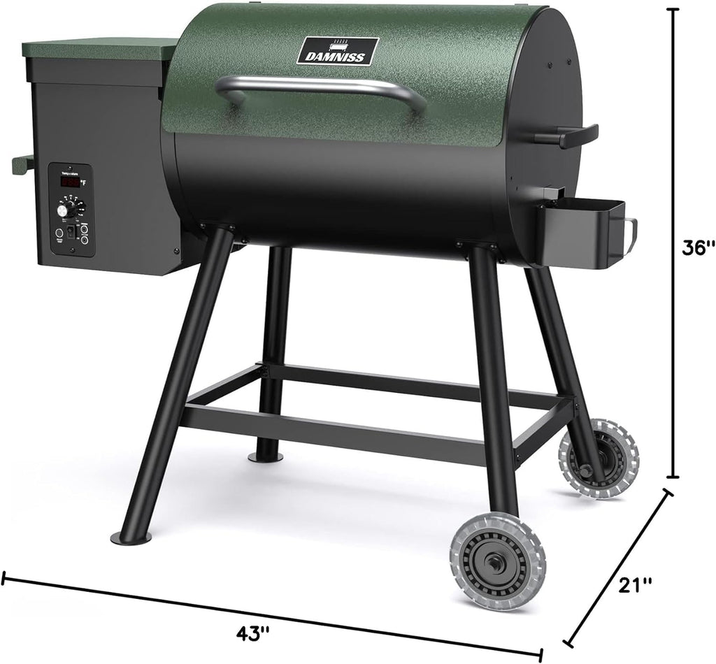 DAMNISS Electric Wood Pellet Grill 8 In 1 BBQ Grills for Outdoor Grill with Auto Feed & PID Temperature Control (180-450°F)456 Sq.In Cook Area Smoker Gills for Backyard New House Gifts